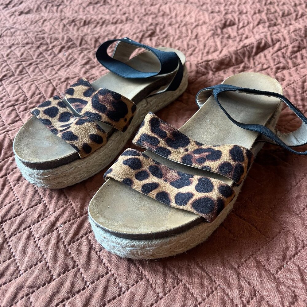 ASOS Leopard Platform Espadrille Sandals